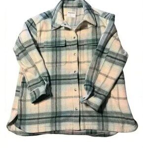 Old Navy Womens Plaid Flannel Shirt Jacket L Button-Up Shacket